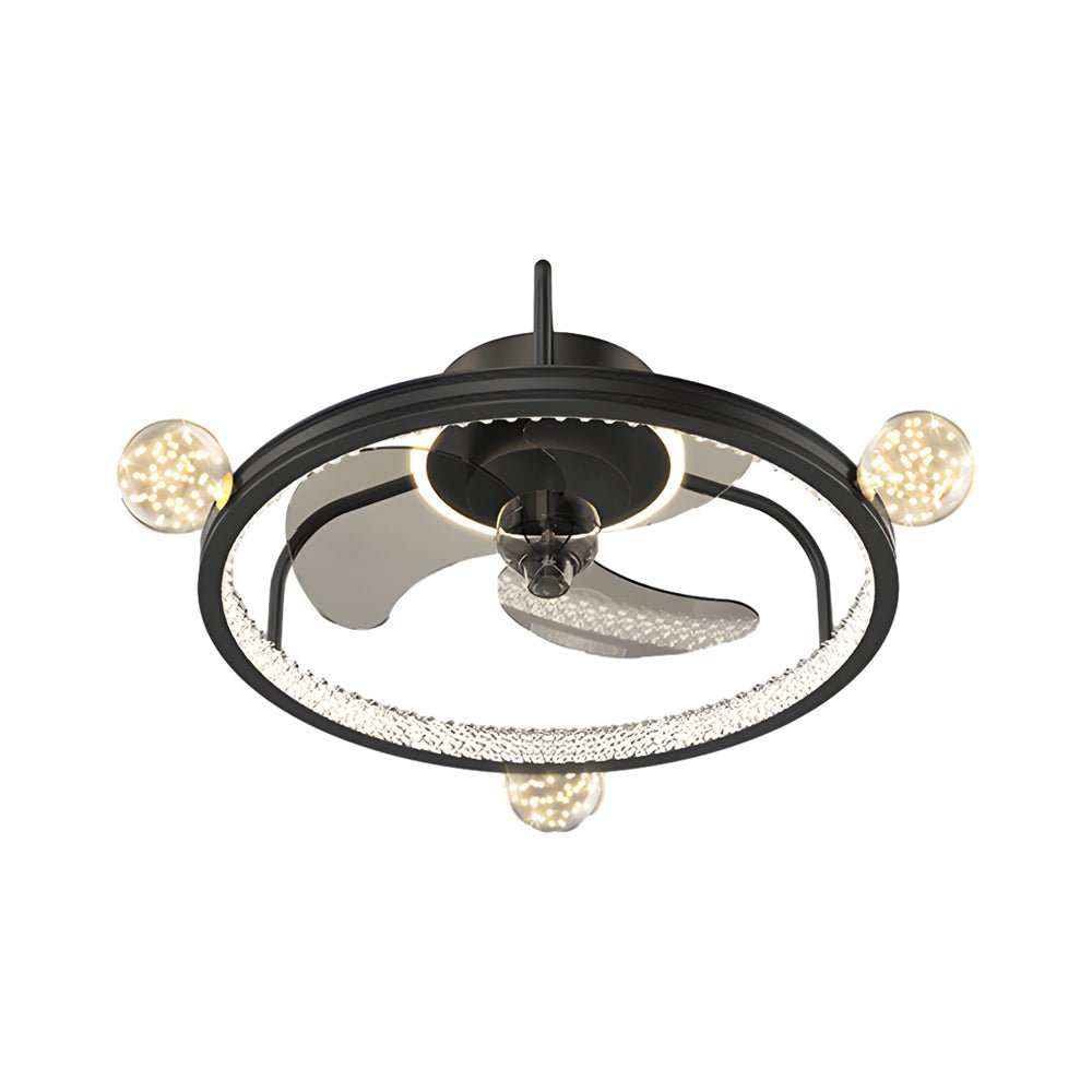 Round Acrylic Ball Decor Ceiling Fan Light