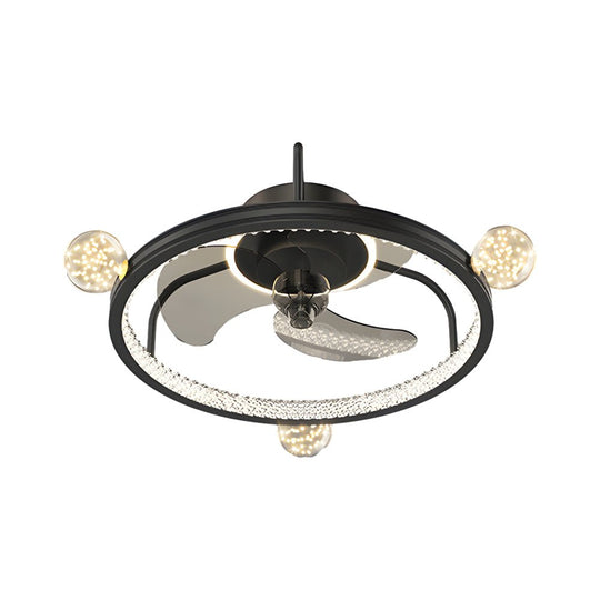 Round Acrylic Ball Decor Ceiling Fan Light