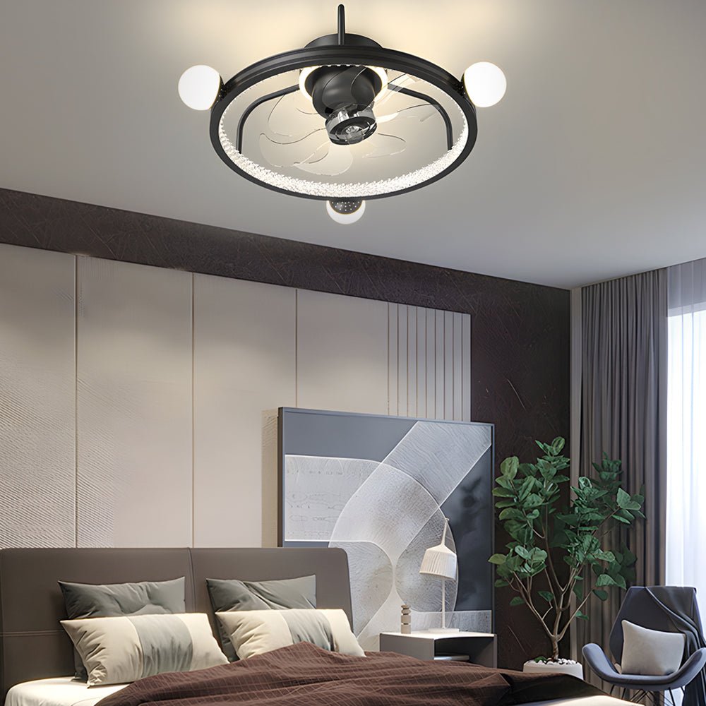 Round Acrylic Ball Decor Ceiling Fan Light