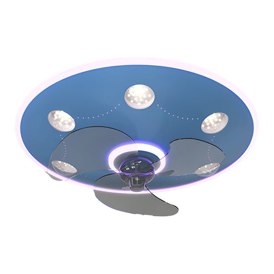 Round Acrylic Modern Ceiling Fan with 3-Step Dimming Light