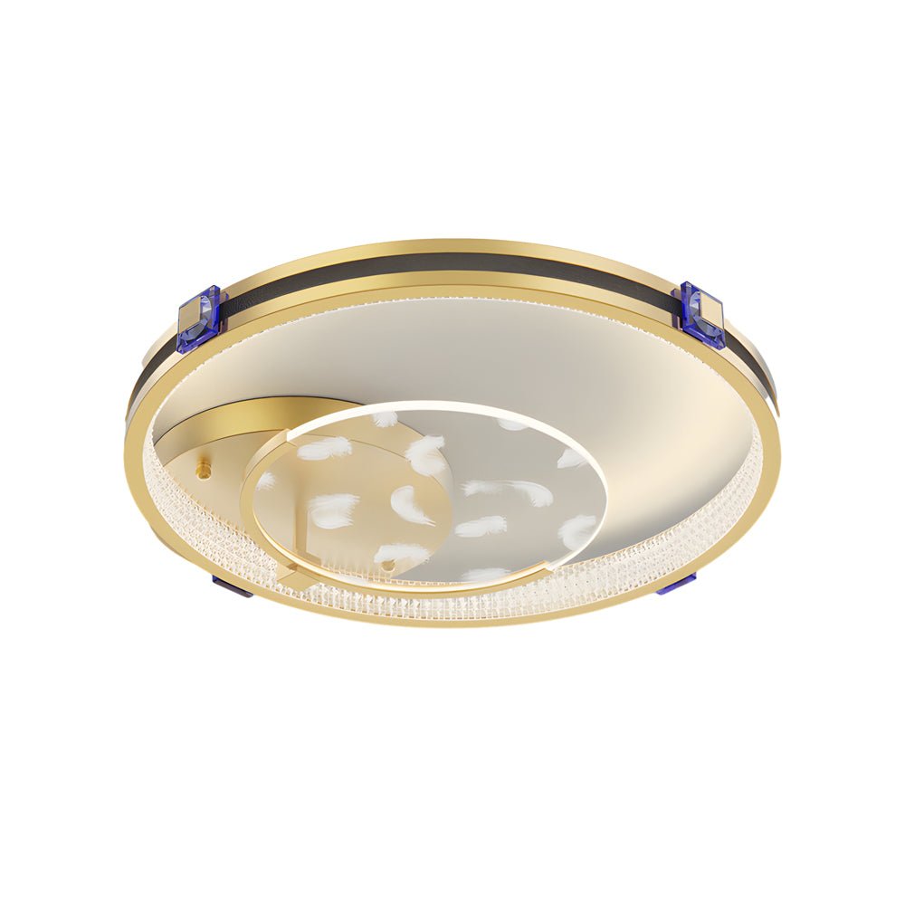 Round Acrylic Feather Ceiling Light with 3-Step Dimming