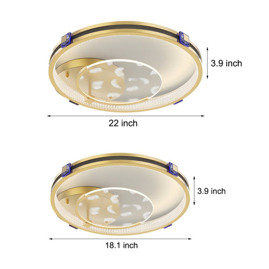 Round Acrylic Feather Ceiling Light with 3-Step Dimming