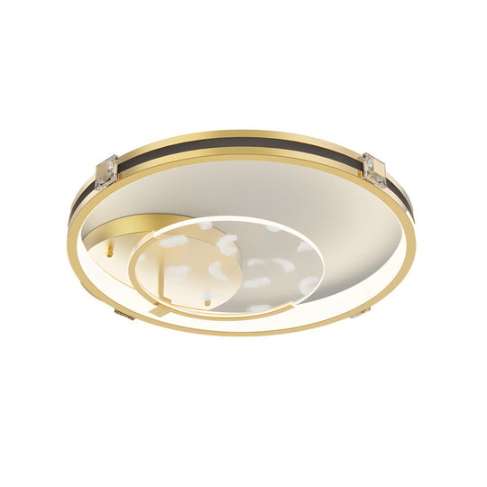 Round Acrylic Feather Ceiling Light with 3-Step Dimming