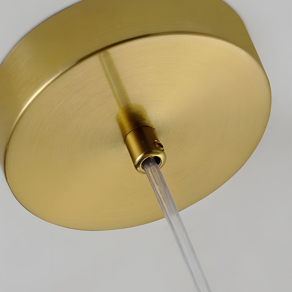 Round Acrylic Ice Texture Pendant Lamp with 3-Step Dimming
