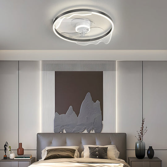 Wave Decor 19.7" LED Ceiling Fan Light – Flush Mount, Black or Gold Finish