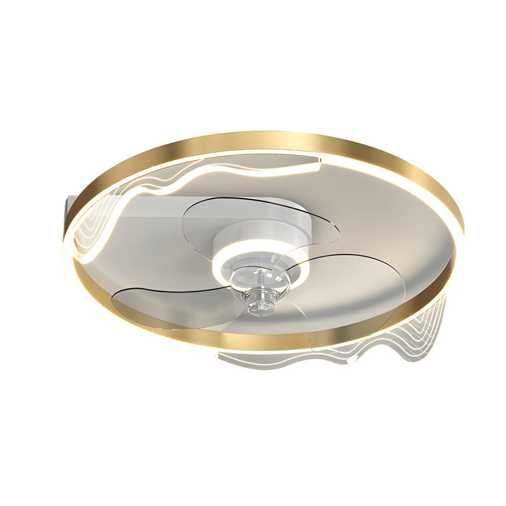 Wave Decor 19.7" LED Ceiling Fan Light – Flush Mount, Black or Gold Finish