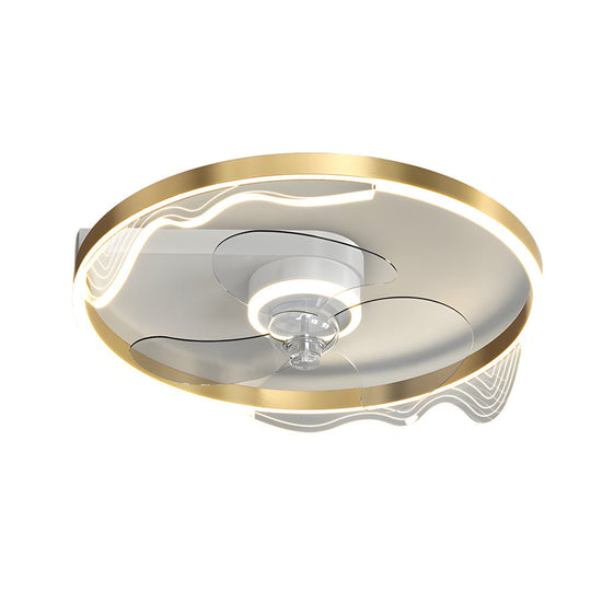 Wave Decor 19.7" LED Ceiling Fan Light – Flush Mount, Black or Gold Finish