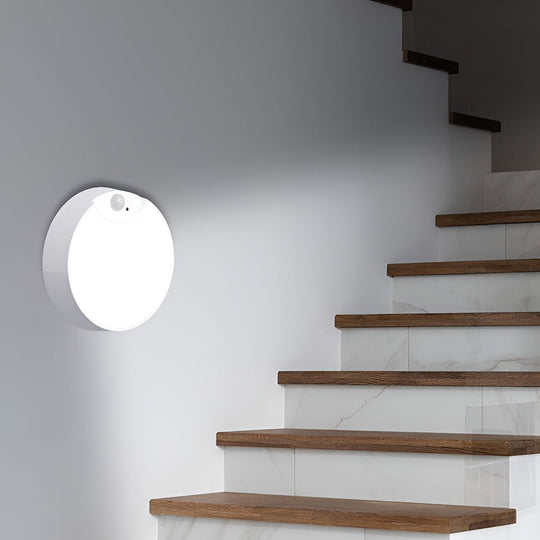 Round Motion Sensor LED Ceiling Light – Battery Operated with Remote Control
