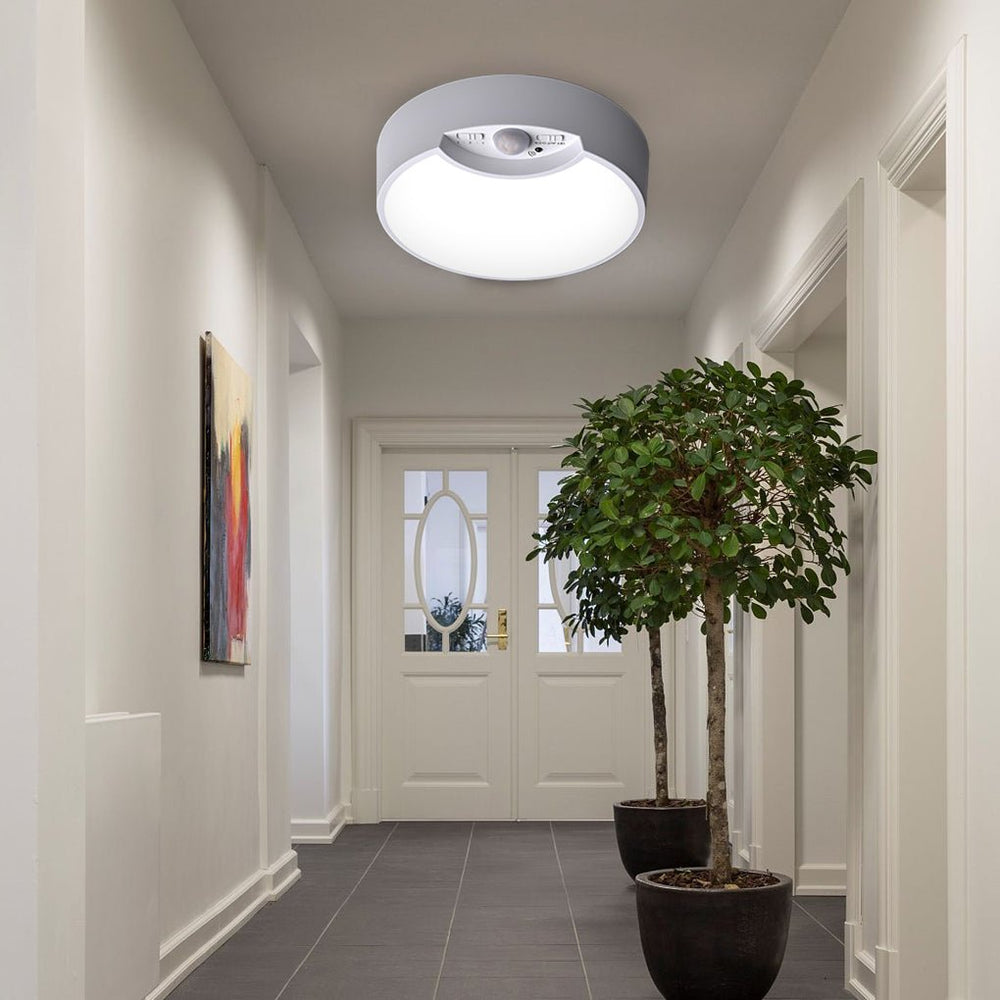 Round Motion Sensor LED Ceiling Light – Battery Operated with Remote Control