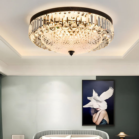 Round Crystal LED 3-Step Dimming Luxury Ceiling Light