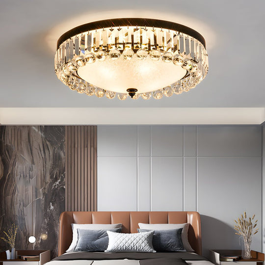 Round Crystal LED 3-Step Dimming Luxury Ceiling Light