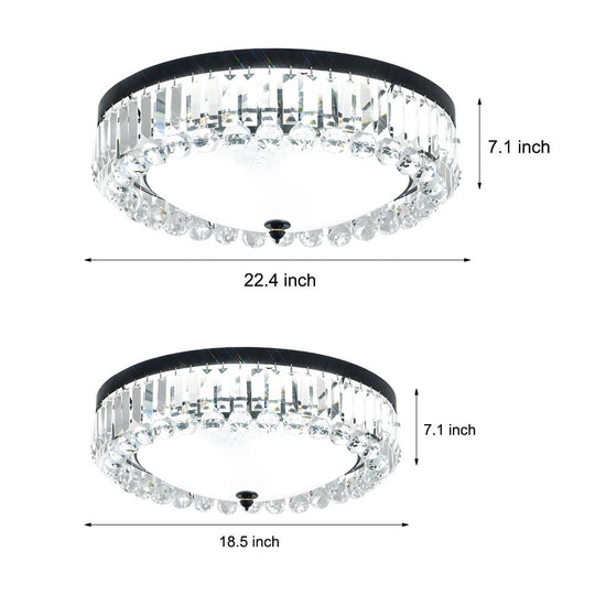 Round Crystal LED 3-Step Dimming Luxury Ceiling Light