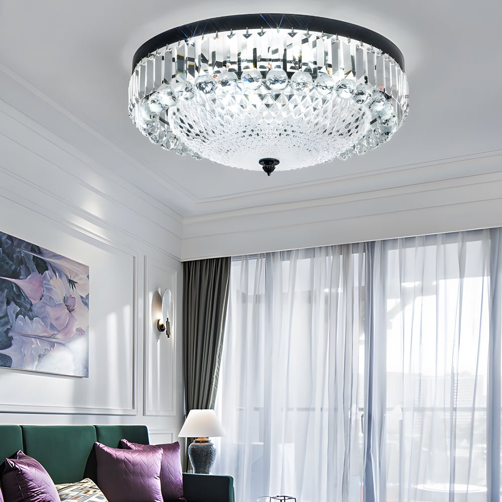 Round Crystal LED 3-Step Dimming Luxury Ceiling Light