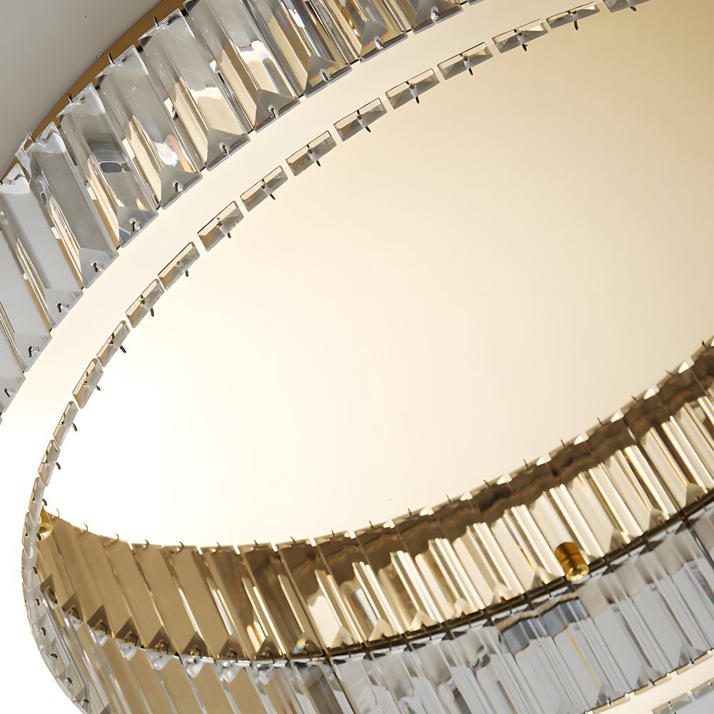 Round Crystal Stepless Dimming LED Ceiling Light – Post-Modern Luxury Fixture