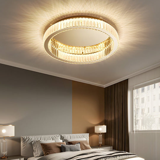 Round Crystal Stepless Dimming LED Ceiling Light – Post-Modern Luxury Fixture