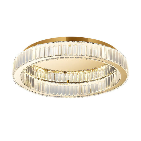 Round Crystal Stepless Dimming LED Ceiling Light – Post-Modern Luxury Fixture