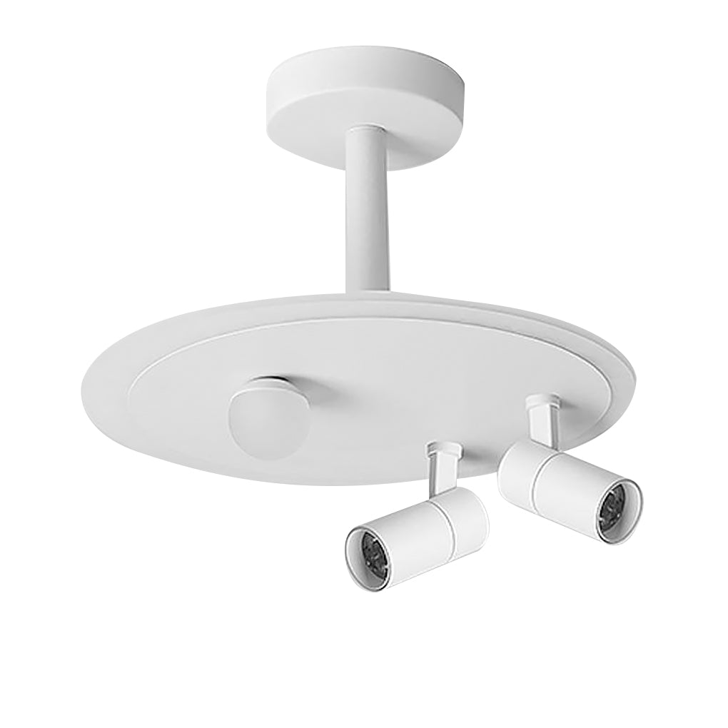 20" Round Dimmable Semi-Flush Mount LED Ceiling Light with 2 Adjustable Spotlights