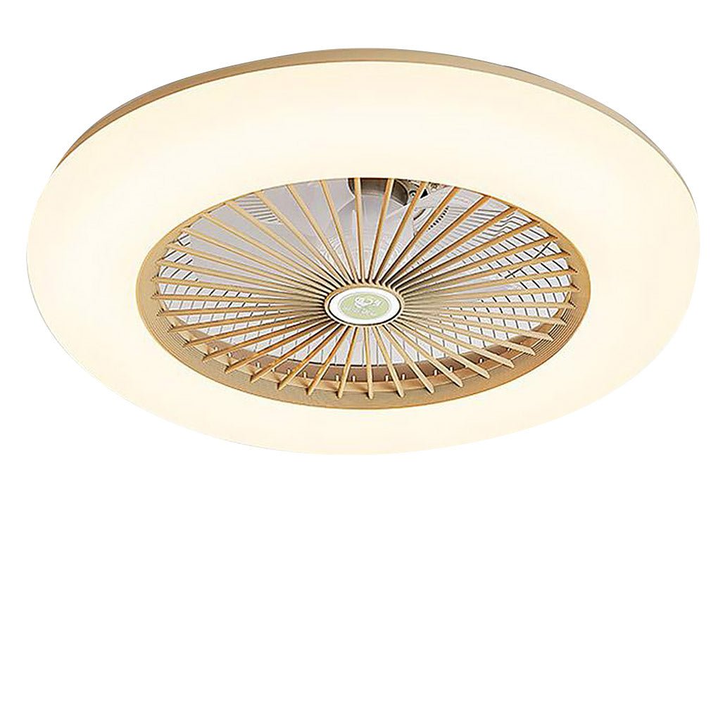 Round Flush Mount Bladeless Ceiling Fan with LED Light