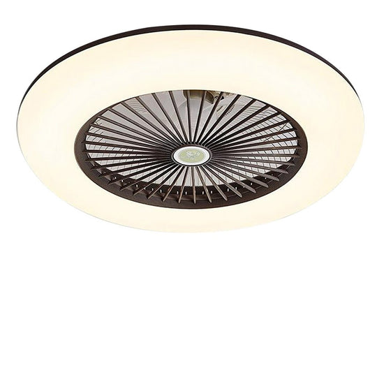 Round Flush Mount Bladeless Ceiling Fan with LED Light