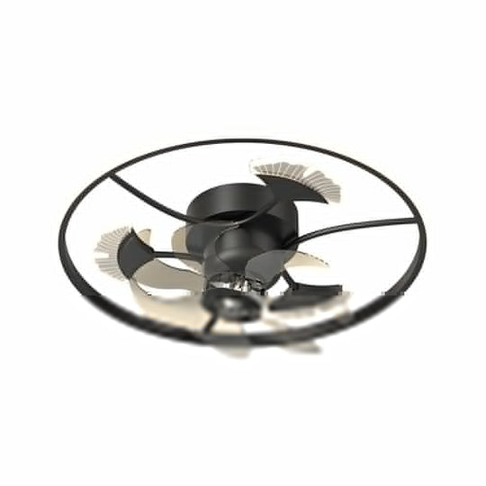 Round Ginkgo Leaves 3-Step Dimming Modern Ceiling Fan Light – Black or Gold