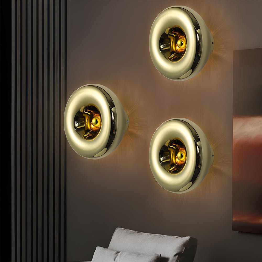 Round Glass Lava Luxury Modern Wall Light Fixture