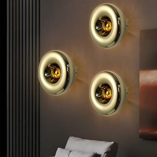 Round Glass Lava Luxury Modern Wall Light Fixture