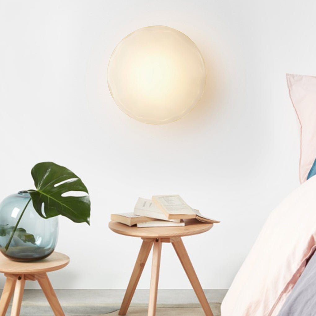 Round Glass Shell Design Wall Sconce