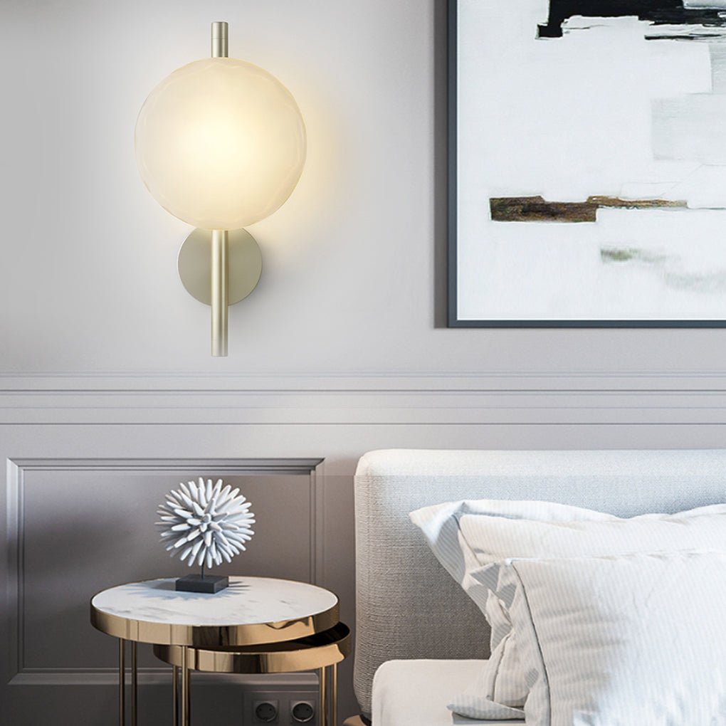 Round Glass Shell Design Wall Sconce