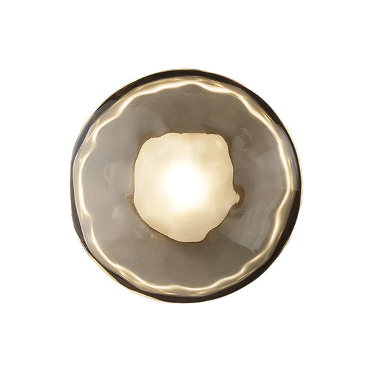 Round Glass Shell Design Wall Sconce