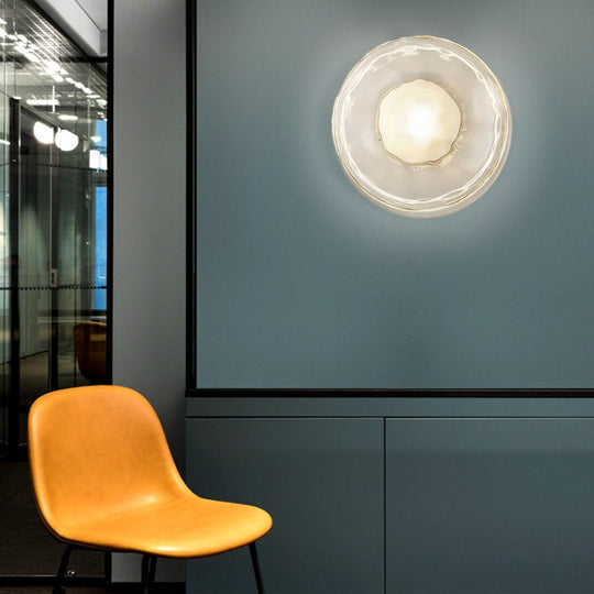 Round Glass Shell Design Wall Sconce