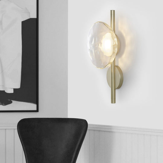 Round Glass Shell Design Wall Sconce
