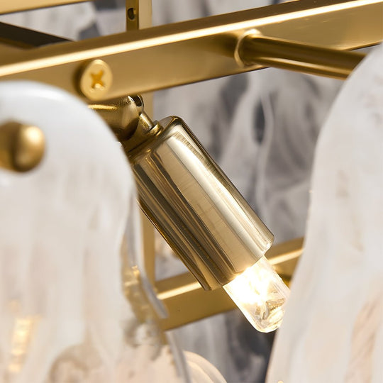 Round & Long Wave Glass Clouds LED Chandelier – 3-Step Dimming
