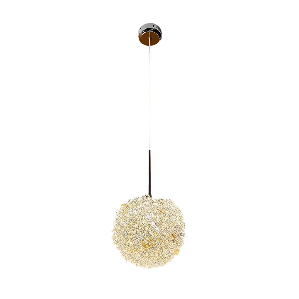 Round Luxurious Crystal Ball Three Step Dimming Modern Pendant Light