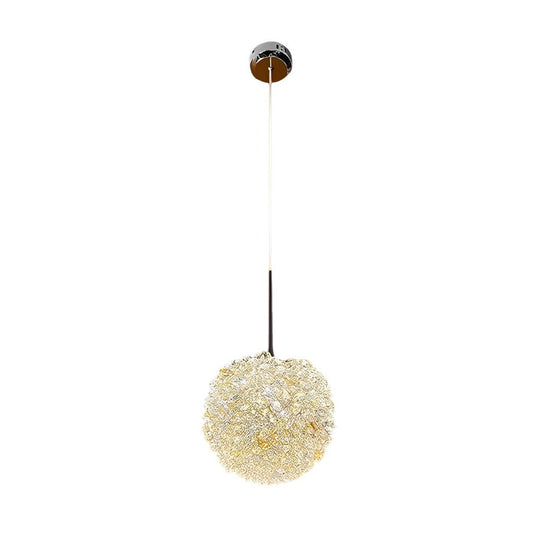 Round Luxurious Crystal Ball Three Step Dimming Modern Pendant Light