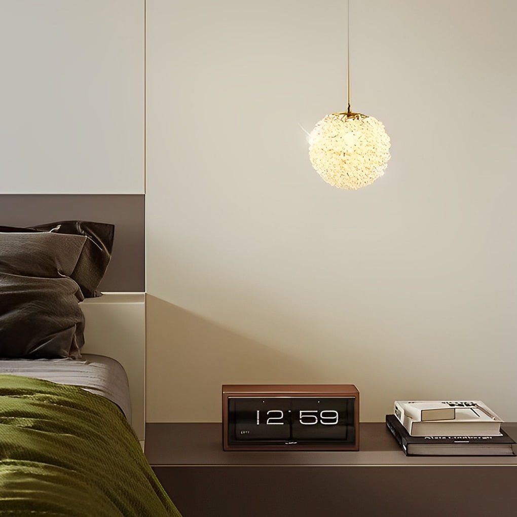 Round Luxurious Crystal Ball Three Step Dimming Modern Pendant Light
