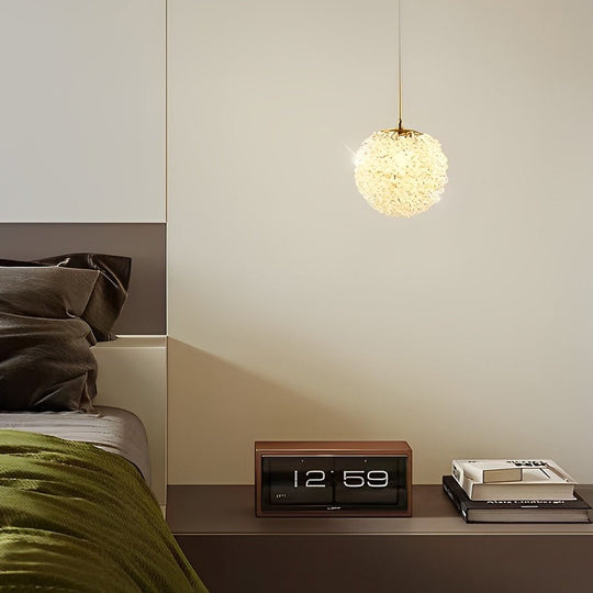 Round Luxurious Crystal Ball Three Step Dimming Modern Pendant Light
