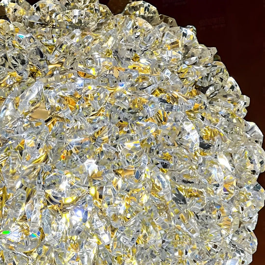 Round Luxurious Crystal Ball Three Step Dimming Modern Pendant Light