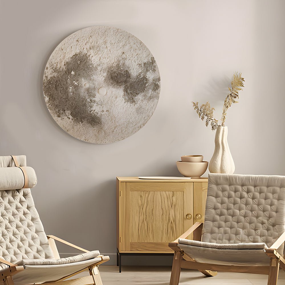 Round Moon 3D Sandstone USB Voice Control Decorative Painting