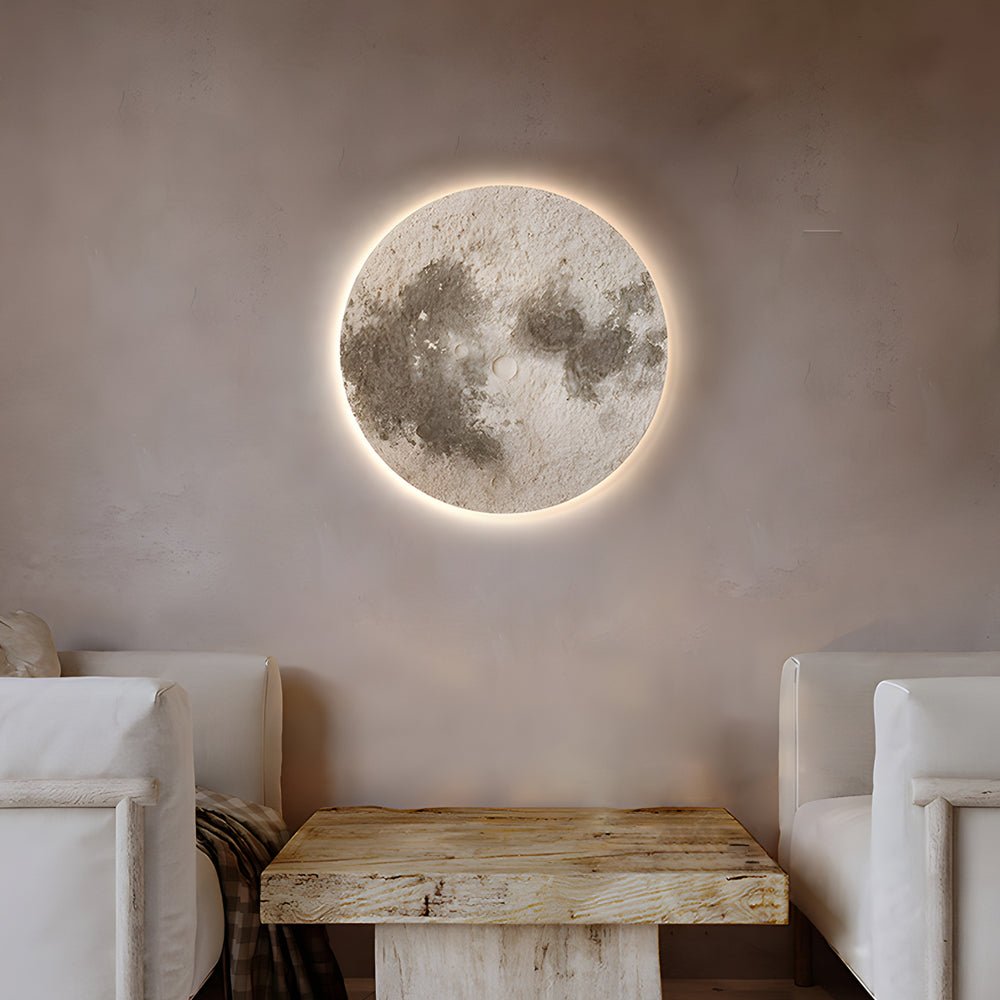 Round Moon 3D Sandstone USB Voice Control Decorative Painting