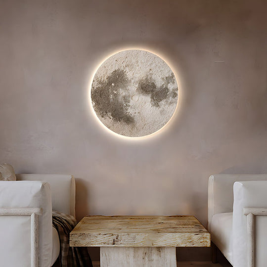 Round Moon 3D Sandstone USB Voice Control Decorative Painting