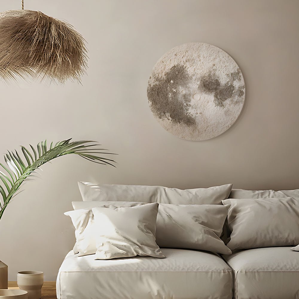 Round Moon 3D Sandstone USB Voice Control Decorative Painting
