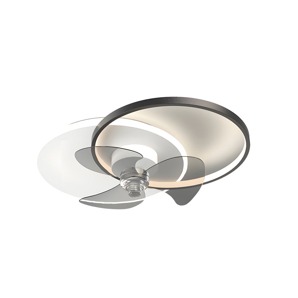 Round Gold 23.6" Flush Mount Silent Ceiling Fan with 3-Step Dimmable LED