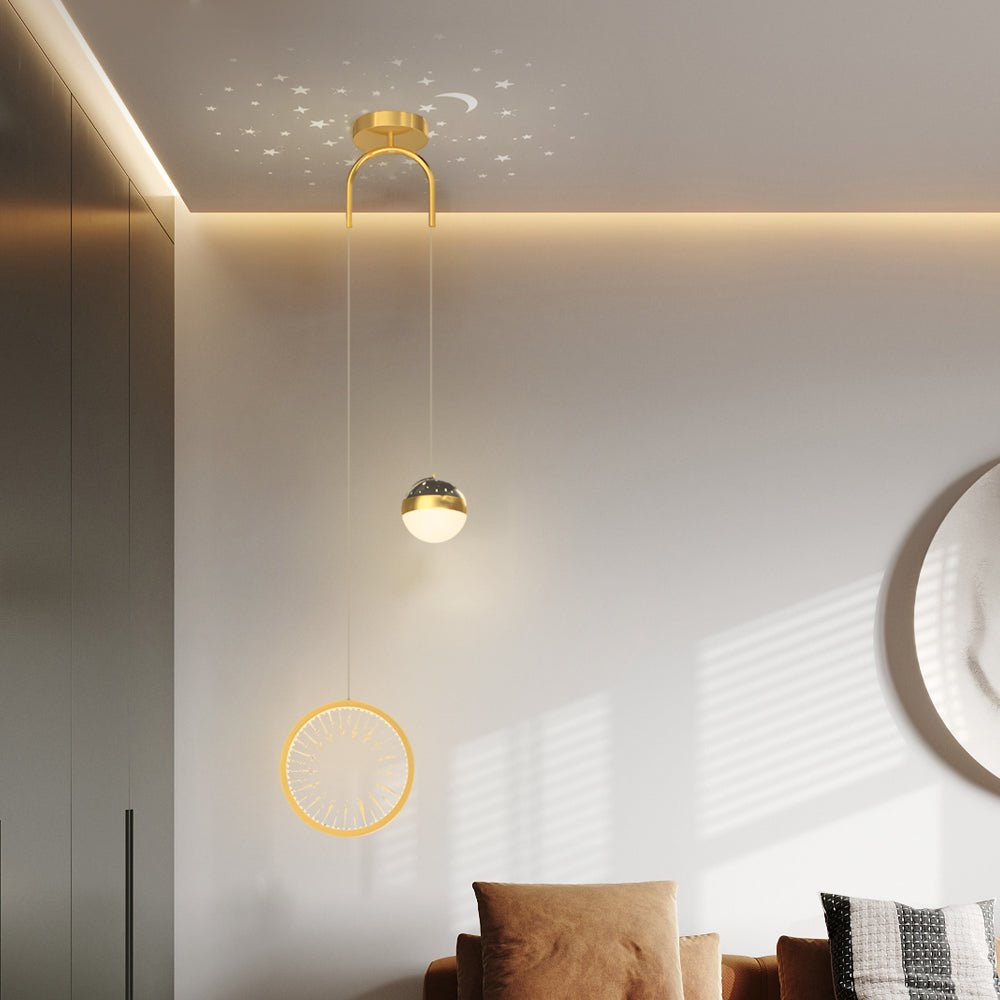 Starry Projection Pendant Light with 3-Step Dimming