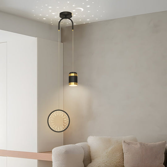 Starry Projection Pendant Light with 3-Step Dimming