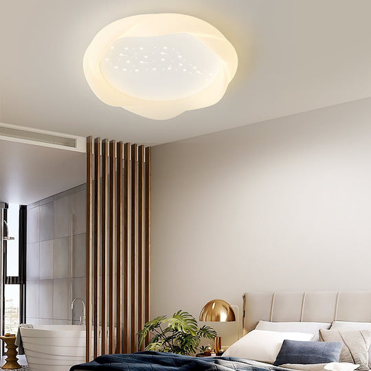 Round PE Shade Ceiling Light with 3-Step Dimming