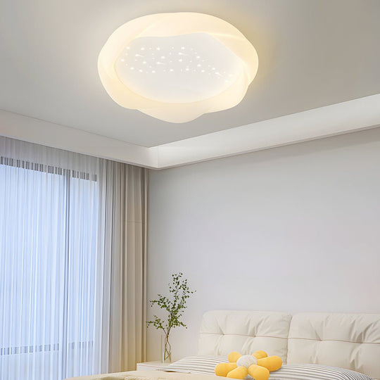 Round PE Shade Ceiling Light with 3-Step Dimming