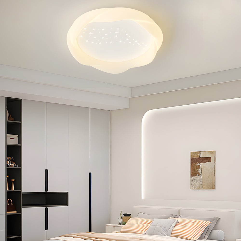Round PE Shade Ceiling Light with 3-Step Dimming
