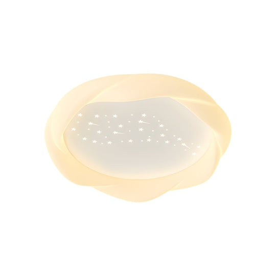 Round PE Shade Ceiling Light with 3-Step Dimming