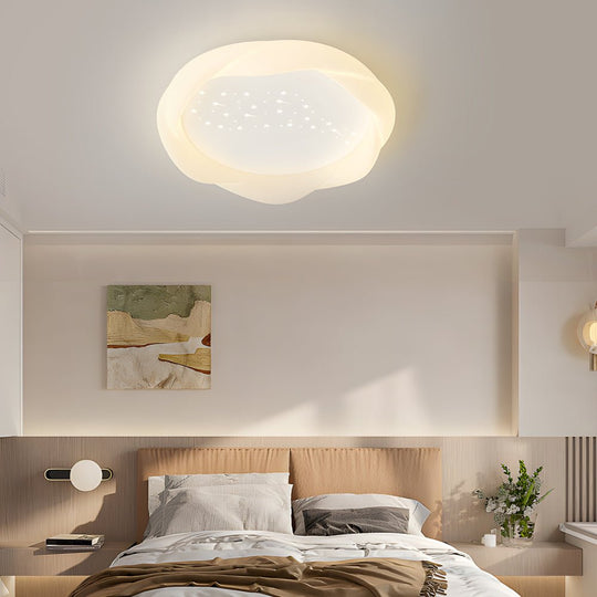 Round PE Shade Ceiling Light with 3-Step Dimming