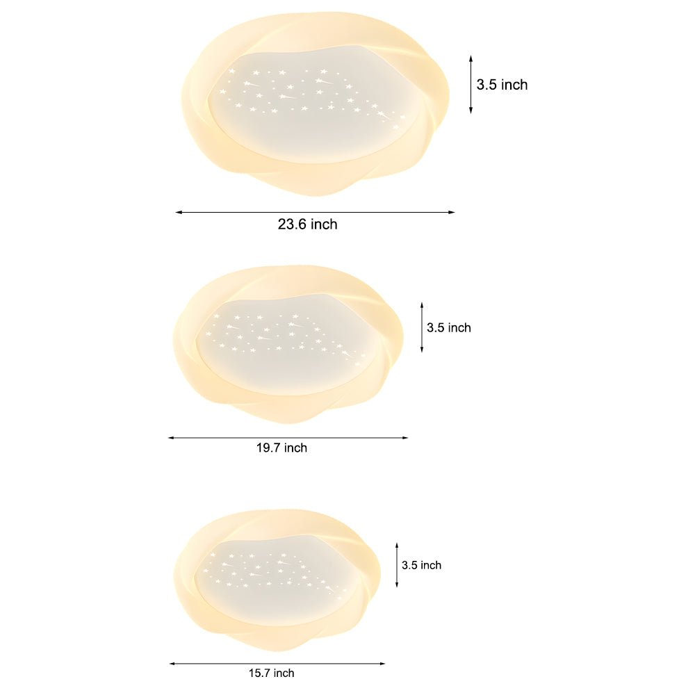 Round PE Shade Ceiling Light with 3-Step Dimming